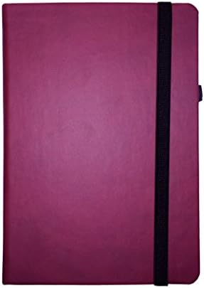 Maroon A5+ Large Plain Black 100gsm Pages, Elastic Closure,Bookmark Hardcover Notebook with 196 ruled pages (front and back)