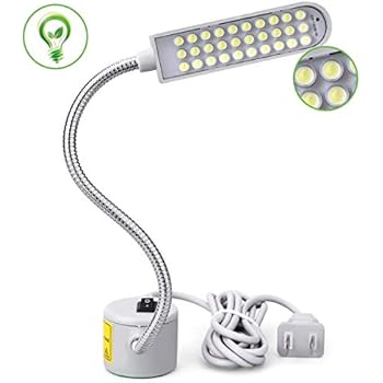 EVISWIY Sewing Machine Light LED Sewing Lighting (30LEDs) for Workbench Lathe Drill Press Flexible Gooseneck Arm Work Lamp with Magnetic Base 2Pcs Mounting Dics + 2 Pcs 3M Sticker