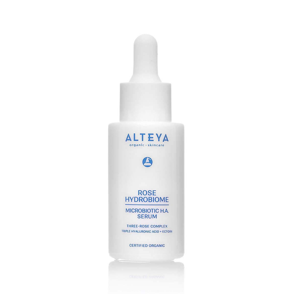 Alteya Organic Rose Hydrobiome Microbiotic H.A. Serum 30ml - NaTrue Certified Organic Skincare with Three-Rose Complex, Hyaluronic Acid and Ectoin - Moisturizes, Smooths, and Plumps Skin
