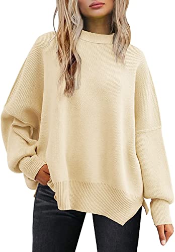 LILLUSORY Women's Cream Sweaters 2023 Fall Cashmere