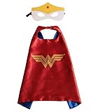 Girls Superhero Cape and mask Costume Wonder Woman for Kids Age 2-10 Perfect for Dress up Halloween (Wonder Woman)