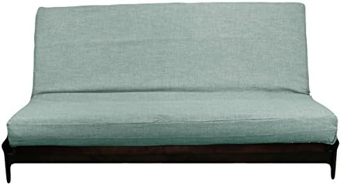 Futon Cover - Medley Bluebird - Linen Texture - Handmade in USA - Queen Ottoman Size (26" x 60")