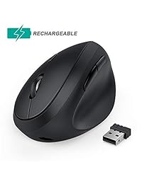 Ergonomic Wireless Mouse, Jelly Comb Rechargeable 2.4GHz Wireless Ergonomic Vertical Mouse Optical Mice with Adjustable DPI 1000 1600 2400 - MV09F