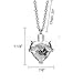 SmartChoice Keepsake Rhinestone Necklace Heart Pendant for Cremation Ashes with Beautiful Presentation Gift Box, Elegant Memorial Jewelry with Stainless Chain and Accessories, (Crystal)