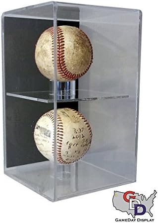 Wall Mount Double Baseball Display Case by GameDay Display