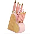 Paris Hilton 10 Piece Cutlery Block Set, Pink Knife Set
