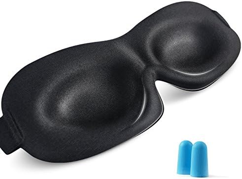 Molliccer Memory Foam Invisible Nosewing Design Contoured Sleep Mask - - Includes Cloth Carry Pouch and Ear Plugs -For Travel, Shift Work &amp; Meditation Relaxation