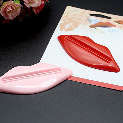 Xeminor Toothpaste Squeezer Lip Shaped Squeegee Tool Tube Squeezer for Toothpaste Facial Cleanser Cream Cosmetics Hand Cream 2 Pieces