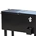 Tenive 80-Quart Rolling Deck Cooler Insulated Patio Cart Metal Insulated Cabinet Cart- Black