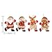 Bcharm Christmas Tree Ornament Sets, 4pc Christmas Plush & Plaids Dolls for Decoration, Santa/Snowman/Elk/Bear