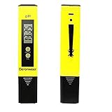 Deronweer Digital PH Meter, PH Test water 0.01 PH High Accuracy Water Quality Tester with 0-14 PH Measurement Range for Household Drinking, Pool and Aquarium Water PH Tester Design with ATC (Yellow)