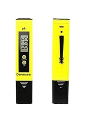 Deronweer PH Meter, PH Prueba de agua 0,01 PH Alta Precisión Calidad de agua Tester con 0 14 PH Rango de medición para el hogar bebida, piscina y acuario Agua PH Tester diseño con ATC
