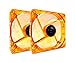 Apevia AF212L-OG 120mm 4pin+3pin Silent Orange LED Case Fan (2-pk)