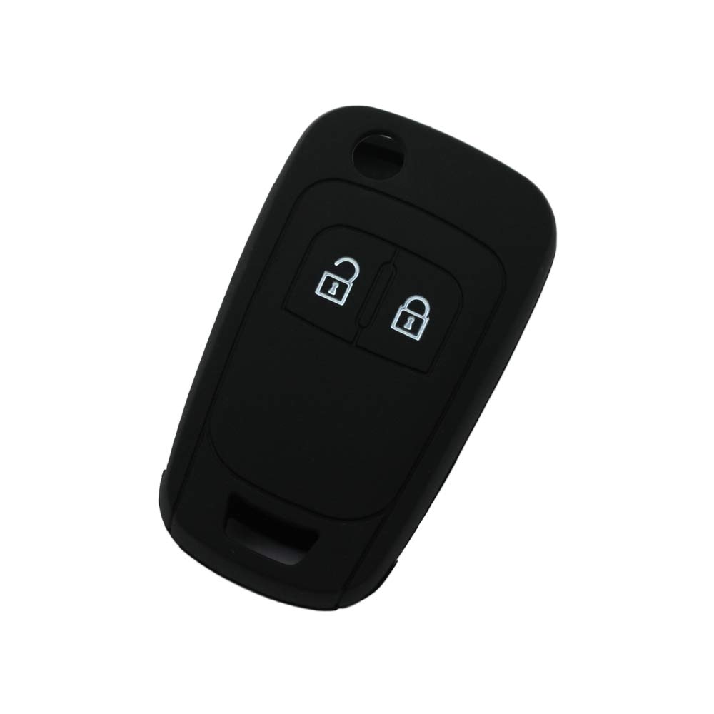 BROVACS Silicone Cover Protector Case Holder Skin Jacket Compatible with OPEL VAUXHALL 2 Button Flip Remote Key Fob CV9624 Black