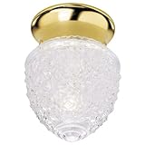 Westinghouse 6665800 One-Light Flush-Mount Interior Ceiling Fixture, Polished Brass Finish with Clear Acorn Design Glass (Tools & Home Improvement)