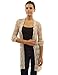 PattyBoutik Women Open Stitch Crochet Lace Cardigan (Beige Small)