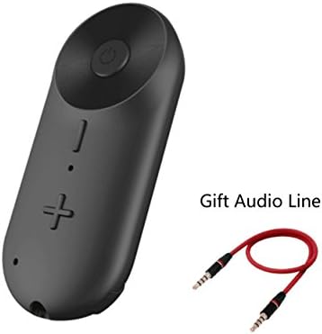 Portable Bluetooth Receiver, 3.5mm Wireless [HD Stereo] Audio Speaker Headphone Call Transmit Sports Noise-canceling Handsfree Lightweight Home Music Speakerphone Adapter for Cellphone/Pad/Car - Black