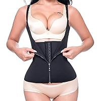Fenido Women Waist Trainer Cincher Corset Vest Shaper Slimmer Adjustable 6 Steel Boned (XXXL, Black)