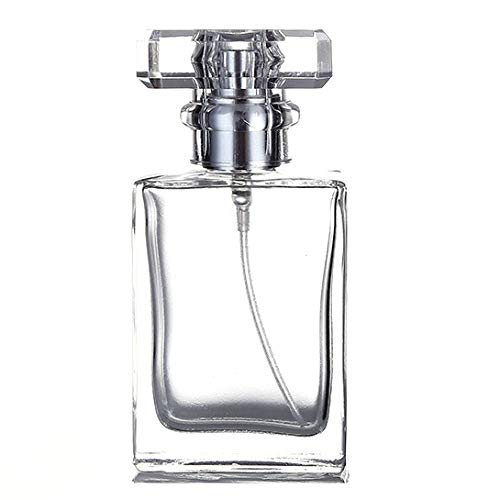 30ml Empty Glass Perfume Spray Bottle Atomizer Refillable Clear Rectangular