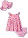Gerber Baby Girls 3-Piece Sundress, Diaper Cover and Hat Set, heart, 0-3 Months