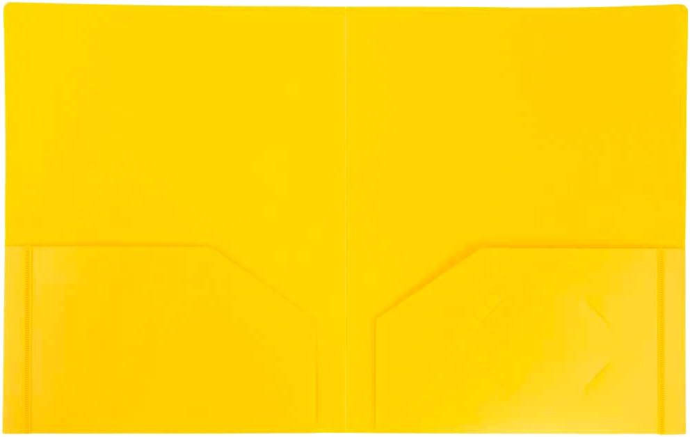 JAM PAPER Heavy Duty Plastic 2 Pocket School Folders - Assorted Primary Colors - 6/Pack : Office Products