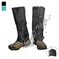 Frelaxy Leg Gaiters Waterproof Snow Boot Gaiters 900D Anti-Tear Oxford Fabric for Outdoor Hiking Walking Hunting Climbing Mountain (Black, XL)