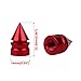 Senzeal 5X Impale Spike Style Polished Aluminum Alloy Tire Valve Caps Red