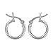 Hawaiian Silver Jewelry Hoop Earrings for Women – Premium 2 x 12mm Sterling Silver Earrings – Extra Small Hoop Earrings with Simple Elegant Design – Includes Jewelry Box and Pouch