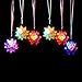 dazzling toys Necklaces LED Blinking Crystal Star Necklace Glow Toy Flash Lights,Red, Blue, Green, Yellow,Set of 24