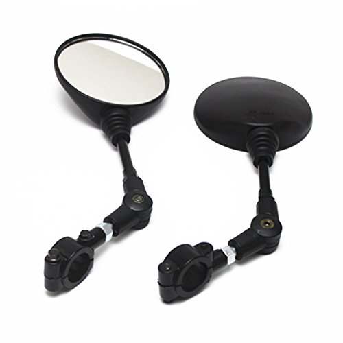 Motorcycle Folding 10mm Round Rear View Mirrors & Mirror Adaptor Universal ATV For Honda Yamaha Kawasaki Suzzuki Chopper Bobber