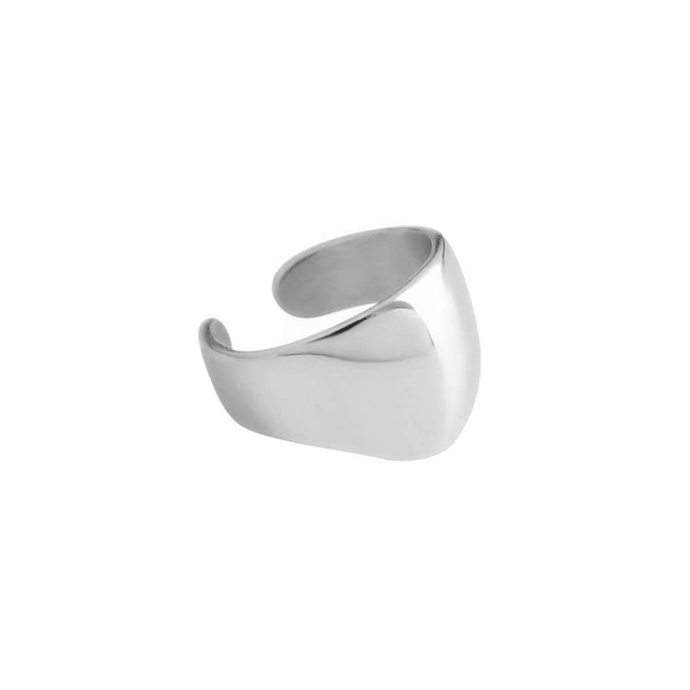 Minimalist Polished Ear Cuff Helix Cartilage Clip on Earring for Women Girls Men S925 Sterling Silver Small Hoop Wrap Earrings Non-Pierced Ear Adjustable Unisex Jewelry (Silver)
