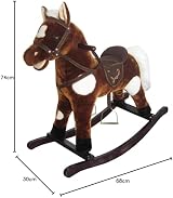 The Rocking Horse Co New Plush Brown White Spots Rocking Horse with Sounds view 2