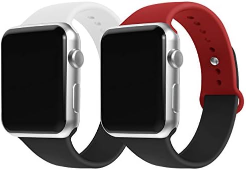 Longkai Sport Band Compatible with Apple Watch 38mm 40mm 42mm 44mm, Soft Silicone Replacement Band Compatible for iWatch Series 4 3 2 1