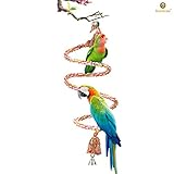 Brightly Colored Handmade Eco Friendly SunGrow Rope Perch and Chew Toy for Birds