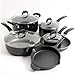 Pioneer Woman Non-stick Pre-seasoned Cookware Setvintage Speckle 10-piece (Black)