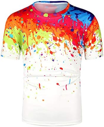 Mens 3D Digital Printed Graphic Summer Casual Short Sleeve Crewneck T Shirts Tee Shirt Tops