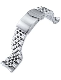 22mm Angus Jubilee 316L SS Watch Bracelet for Seiko SKX007, Brushed/Polished, V-Clasp