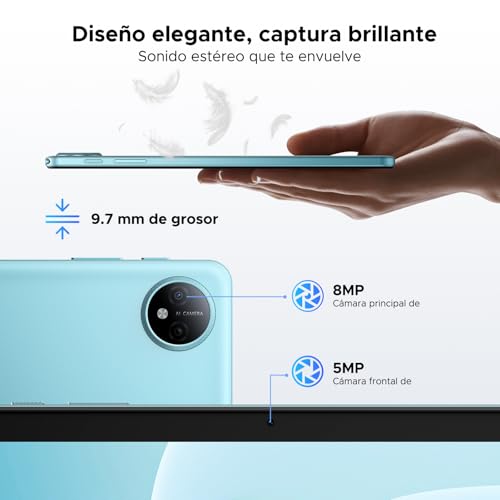 Luzglo P10 Tablet Android 16, Tablet 10 Pulgadas 48GB RAM+128GB ROM/2TB TF, Gemini AI, 90Hz Screen, 7000mAh, 5W OTG, 5G WiFi, Face ID, OTG, GPS, 3.5mm, Widevine L1, Tableta con Teclado y Lapiz, Azul