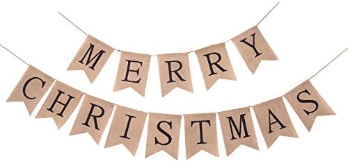 MERRY CHRISTMAS Burlap Banner for Christmas Decoration,Merry Christmas decorations