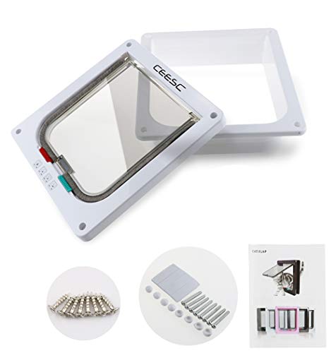 Cat Doors CEESC Magnetic Cat Flap 4-Way Locking (Large