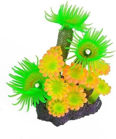 Green Yellow Orange Resin Coral Aquarium Fish Tank Landscape Decoration Glow Simulation Animal Plants Ornament no.22