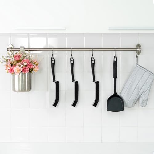 Cepillo de Cerdas Duras para Baño y Azulejos (3, Negro)