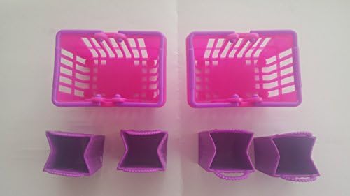 Shopkins Season 2, Pink Shopping Basket Set of 2 &amp; Pink Shopping Bags Set of 4
