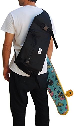 Sac à Dos pour Donner Le Longboard, Surf Skate ou Skateboard Complet, idée de Cadeau Saint Valentin. Couleur Noir