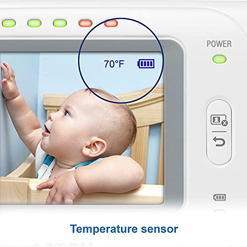 VTech VM320 Video Baby Temperature Monitor, Invisible Night Vision, Soothing Sounds, 2Way Talk