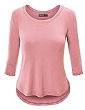 CTC Womens Round Neck 3/4 Sleeve Baseball Style Tee with Rounded Hemline