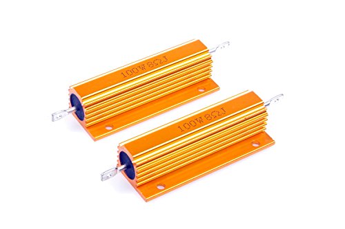 LM YN 100 Watt 8 Ohm 5% Wirewound Resistor Electronic Aluminium Shell Resistors Gold Suitable Inverter, LED Lights,Frequency Divider, Servo Industry 2-Pcs