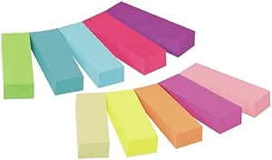 Post-it Page Markers – Self-Adhesive Document Flags in Assorted Bright Colours - 1 x Pack of 10 Pads, 50 Markers per pad (12.7 mm x 44.4 mm)