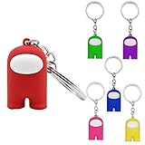 6PCS Among Us 3D Keychains, Anime Game Key