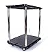 LapWorks Link-It Utility Cart, Heavy Duty, 350 Pound, Modular, Multipurpose Rolling Cart (2 Tier) Black Platform with Chrome Poles